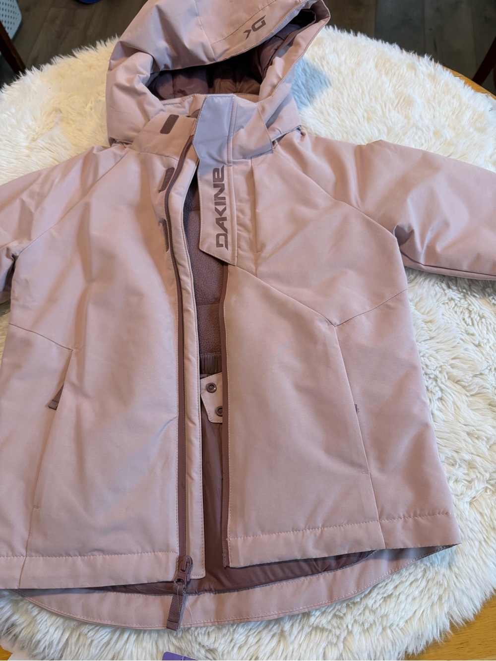 Dakine Kids Light Pink Hooded Puffer Jacket